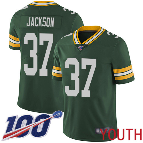 Green Bay Packers Limited Green Youth 37 Jackson Josh Home Jersey Nike NFL 100th Season Vapor Untouchable